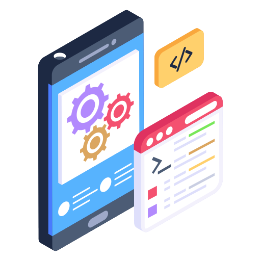 Mobile application development illustration